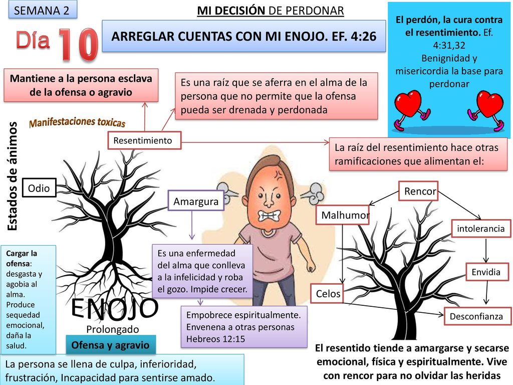 10 Manifestaciones toxicas Día ARREGLAR CUENTAS CON MI ENOJO. EF. 4:26