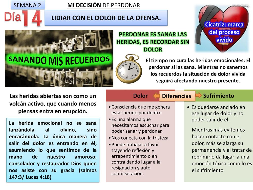 LIDIAR CON EL DOLOR DE LA OFENSA. Cicatriz: marca del proceso vivido