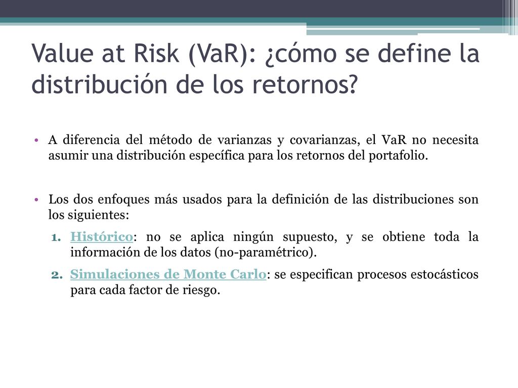 Value at Risk (VaR): ¿cómo se define la distribución de los retornos