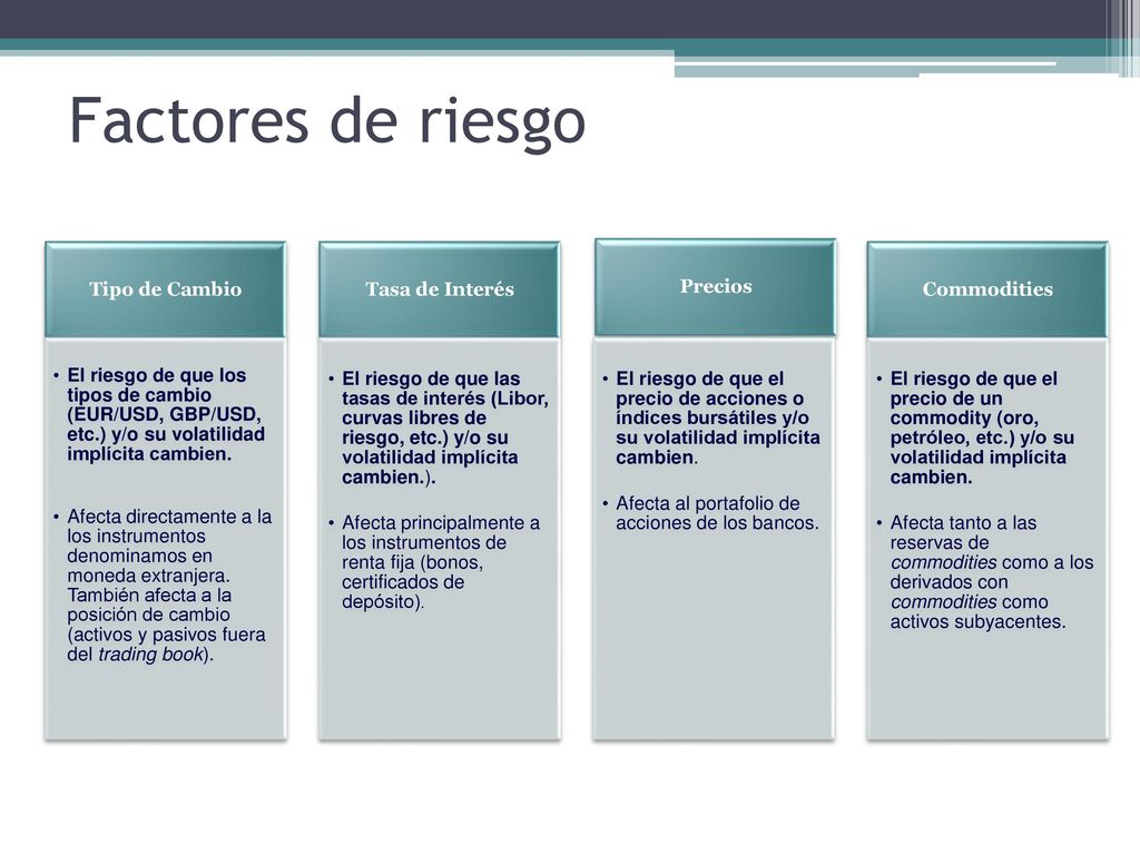 Factores de riesgo Tipo de Cambio
