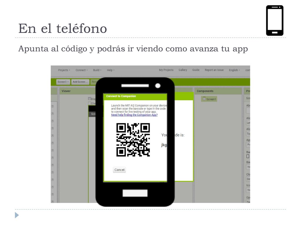 Apunta al código y podrás ir viendo como avanza tu app