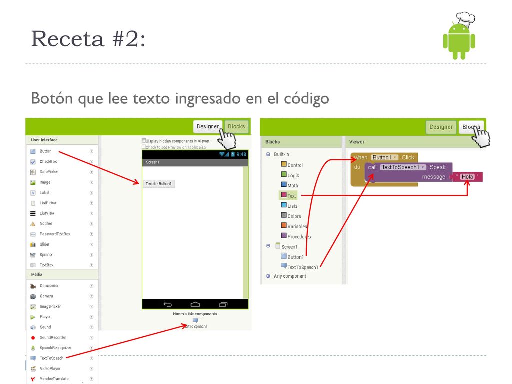 Receta #2: Botón que lee texto ingresado en el código