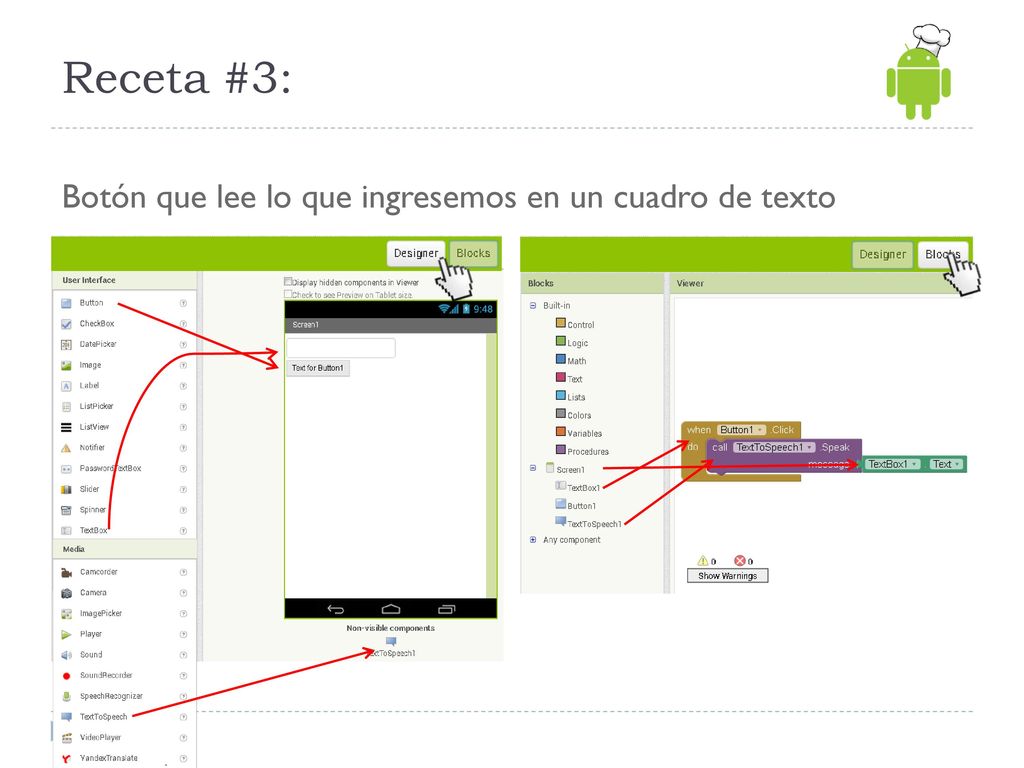 Receta #3: Botón que lee lo que ingresemos en un cuadro de texto