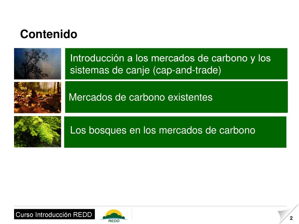 Contenido Introducción a los mercados de carbono y los sistemas de canje (cap-and-trade) Mercados de carbono existentes.
