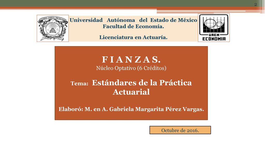 F I A N Z A S. Núcleo Optativo (6 Créditos)