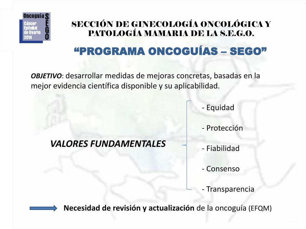 SECCIÓN DE GINECOLOGÍA ONCOLÓGICA Y PATOLOGÍA MAMARIA DE LA S.E.G.O.