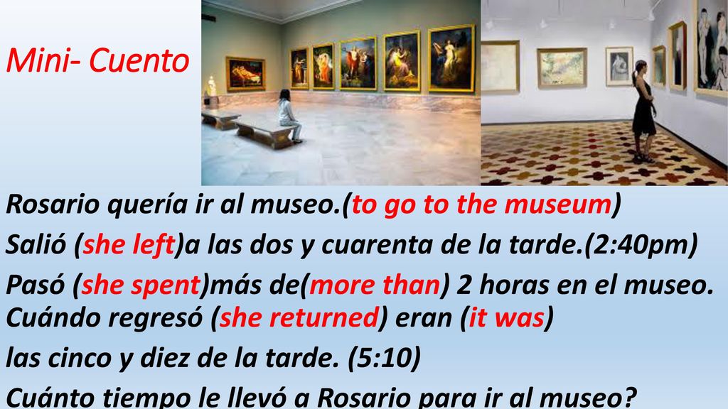Mini- Cuento Rosario quería ir al museo.(to go to the museum)