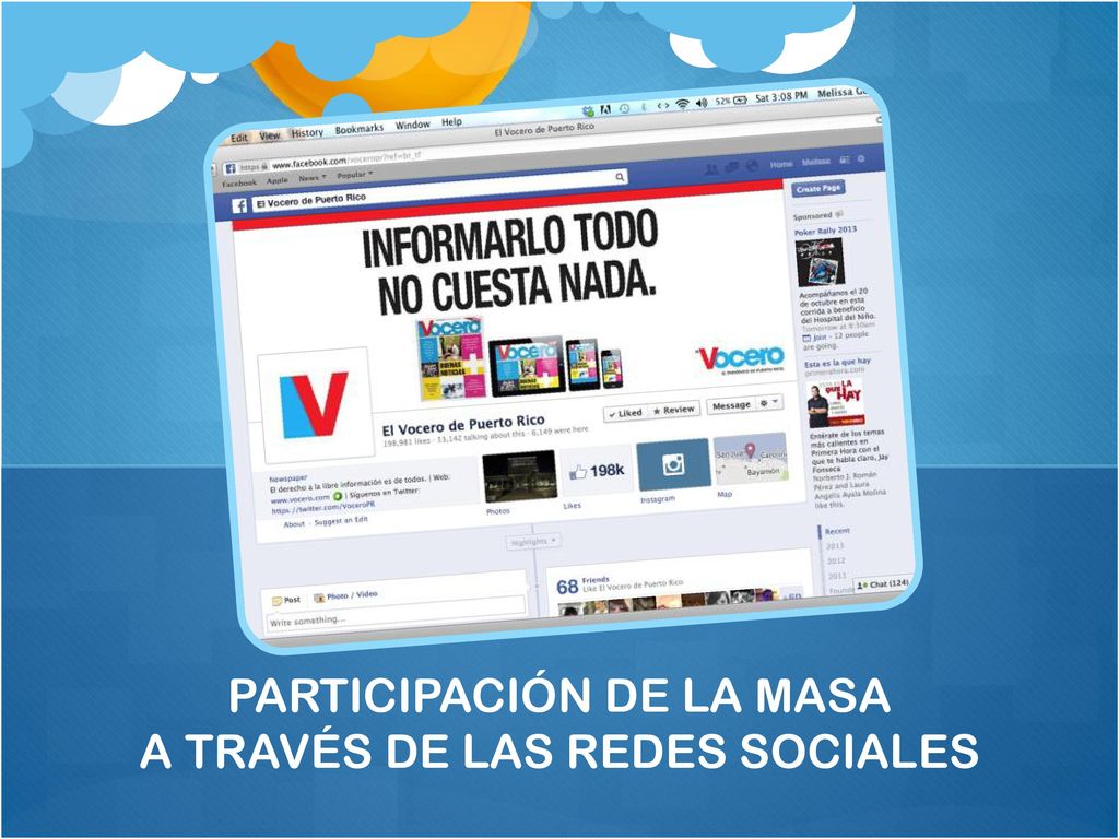 PARTICIPACIÓN DE LA MASA A TRAVÉS DE LAS REDES SOCIALES