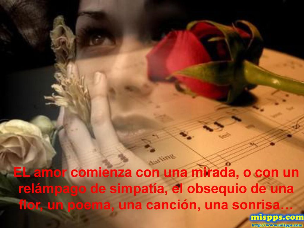 EL amor comienza con una mirada, o con un relámpago de simpatía, el obsequio de una flor, un poema, una canción, una sonrisa…