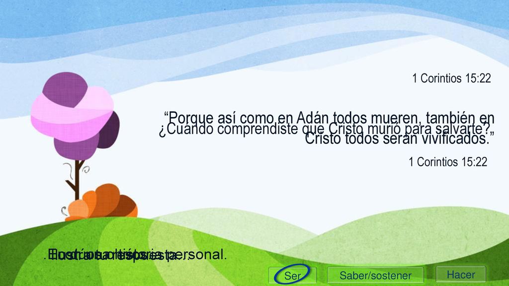 1 Corintios 15:22 Porque así como en Adán todos mueren, también en Cristo todos serán vivificados.