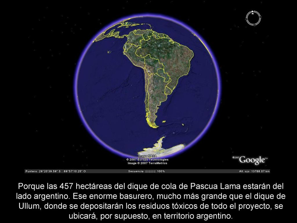 Porque las 457 hectáreas del dique de cola de Pascua Lama estarán del lado argentino.