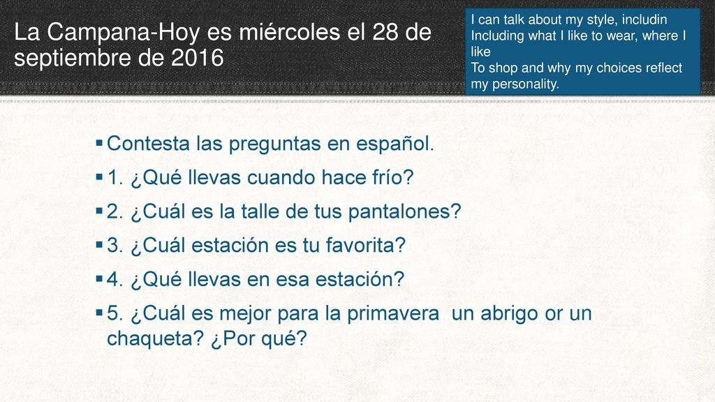 La Campana-Hoy es miércoles el 28 de septiembre de 2016