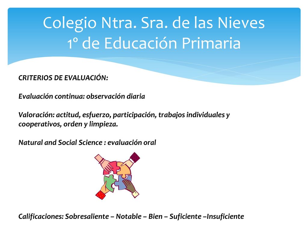 Colegio Ntra. Sra. de las Nieves 1º de Educación Primaria
