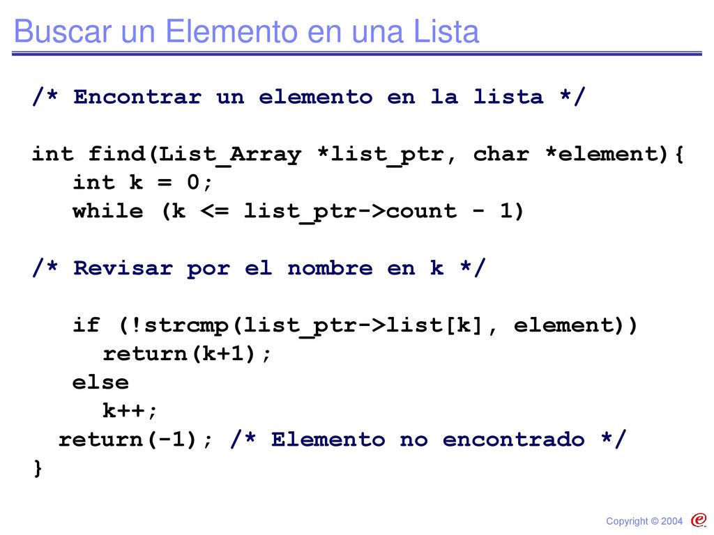Buscar un Elemento en una Lista