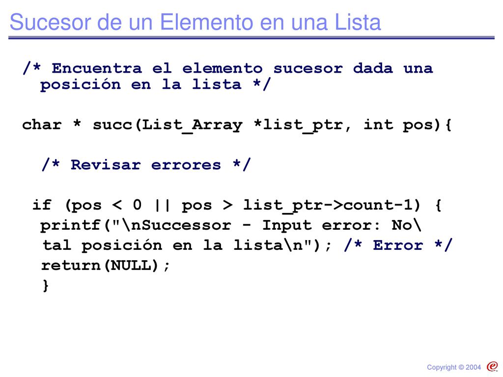 Sucesor de un Elemento en una Lista