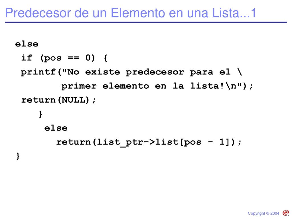 Predecesor de un Elemento en una Lista...1