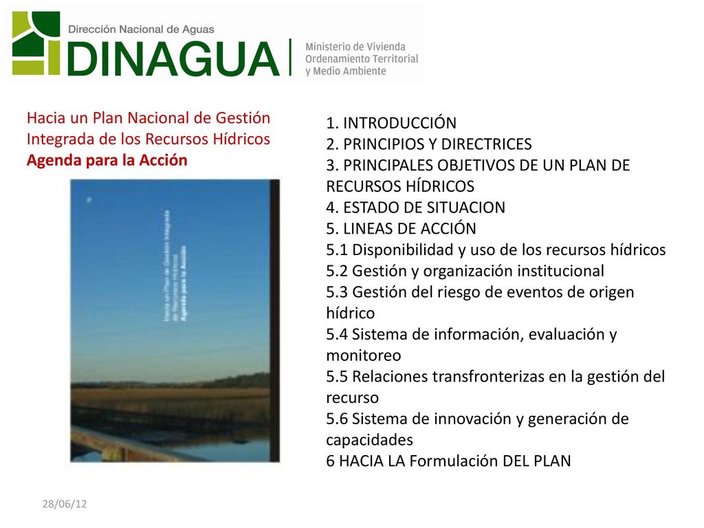 Hacia un Plan Nacional de Gestión Integrada de los Recursos Hídricos