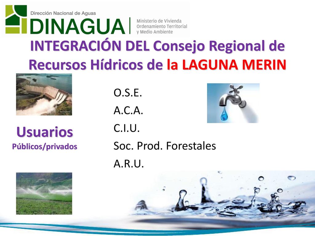 28/06/12 INTEGRACIÓN DEL Consejo Regional de Recursos Hídricos de la LAGUNA MERIN. O.S.E. A.C.A. C.I.U.