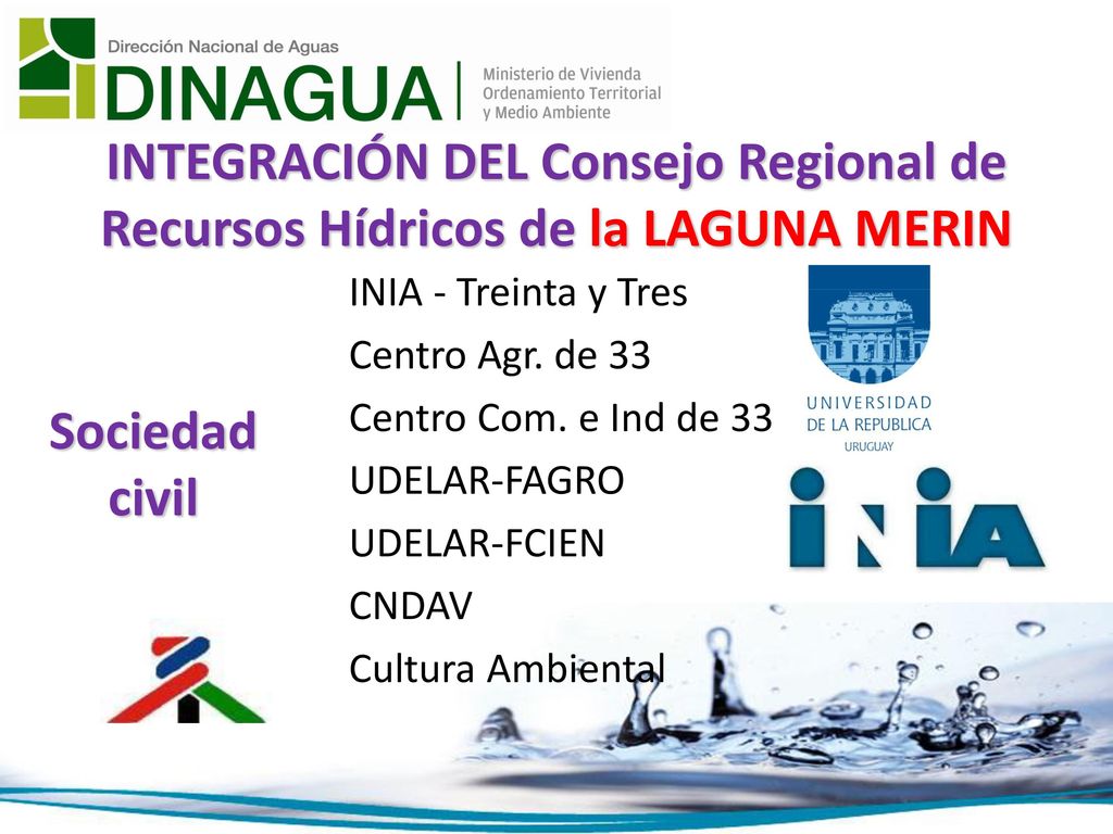 28/06/12 INTEGRACIÓN DEL Consejo Regional de Recursos Hídricos de la LAGUNA MERIN. INIA - Treinta y Tres.