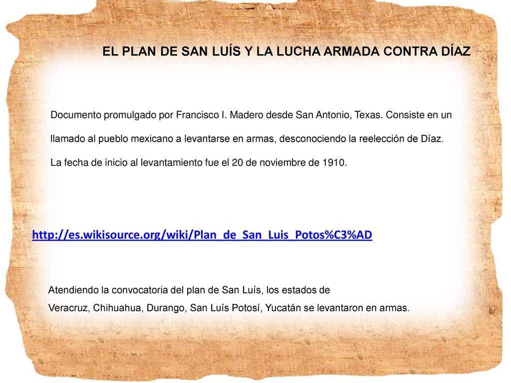 EL PLAN DE SAN LUÍS Y LA LUCHA ARMADA CONTRA DÍAZ