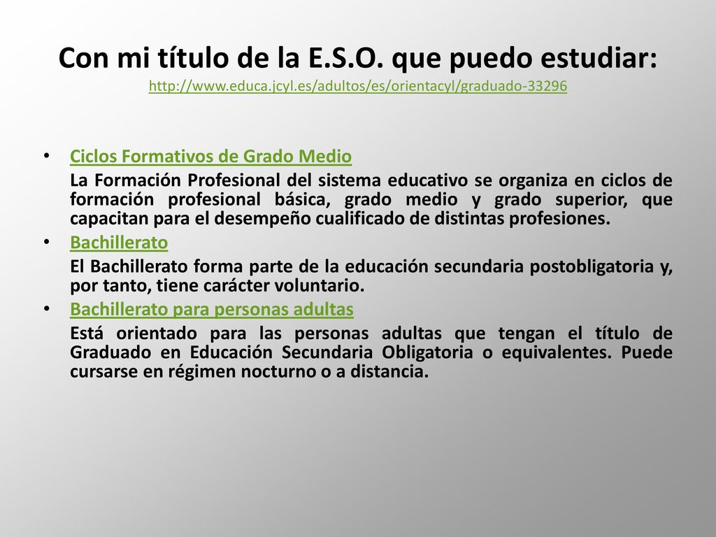 Con mi título de la E. S. O. que puedo estudiar:   educa