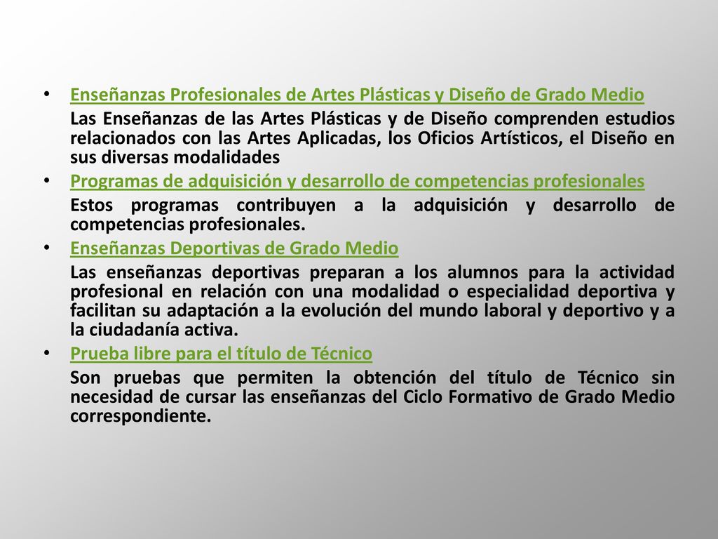 Enseñanzas Profesionales de Artes Plásticas y Diseño de Grado Medio