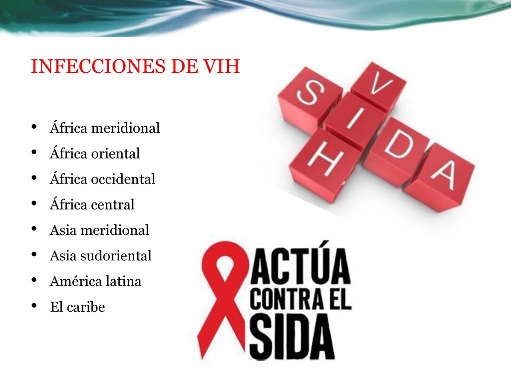 INFECCIONES DE VIH África meridional África oriental África occidental