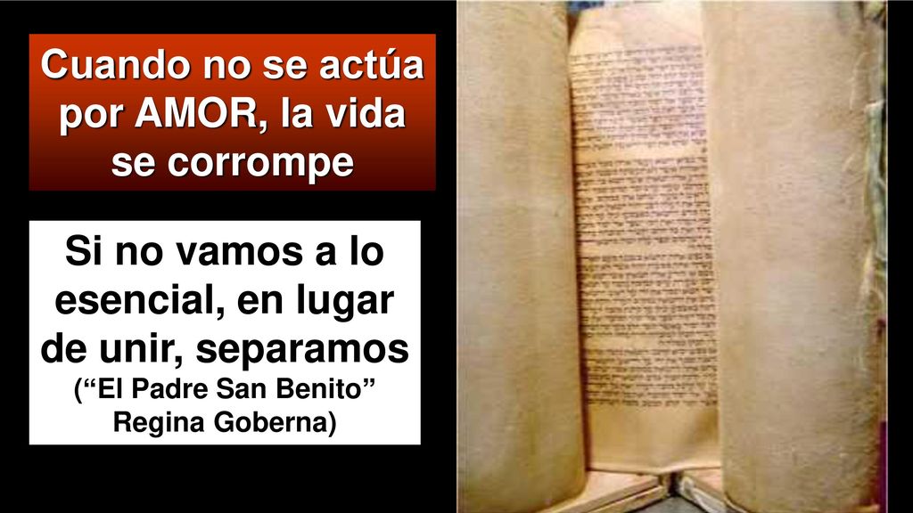 Cuando no se actúa por AMOR, la vida se corrompe
