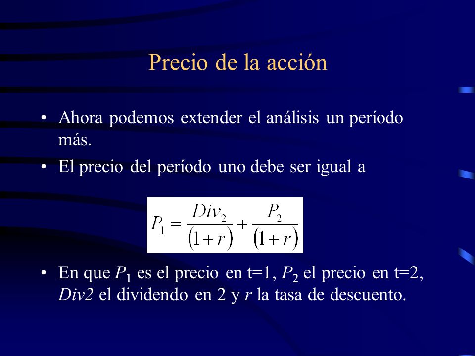 Precio de la acción Ahora podemos extender el análisis un período más.