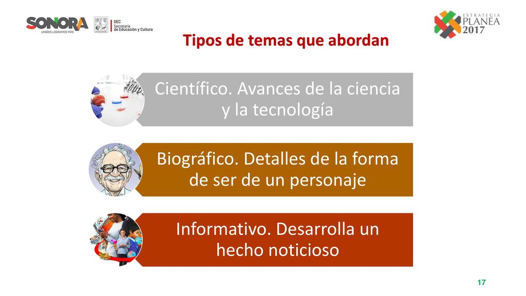 Tipos de temas que abordan