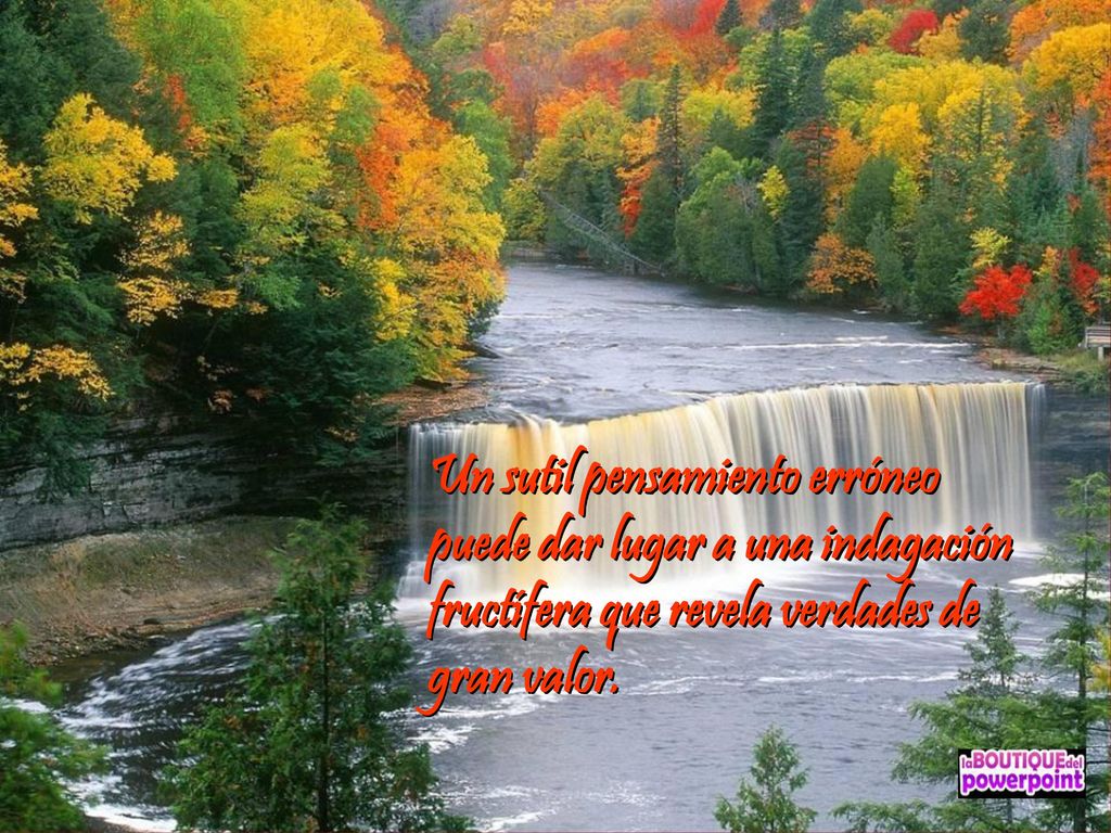Un sutil pensamiento erróneo puede dar lugar a una indagación fructífera que revela verdades de gran valor.