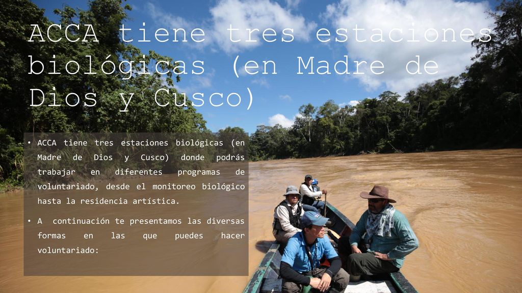 ACCA tiene tres estaciones biológicas (en Madre de Dios y Cusco)