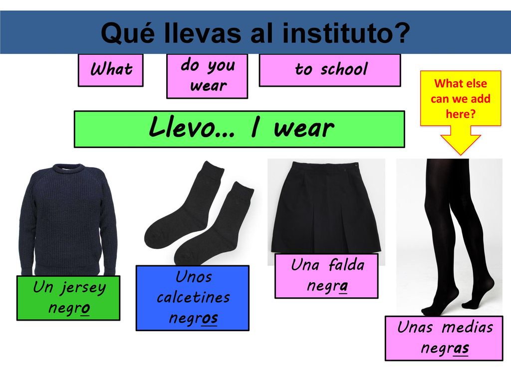 Qué llevas al instituto What else can we add here