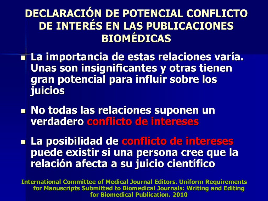 No todas las relaciones suponen un verdadero conflicto de intereses