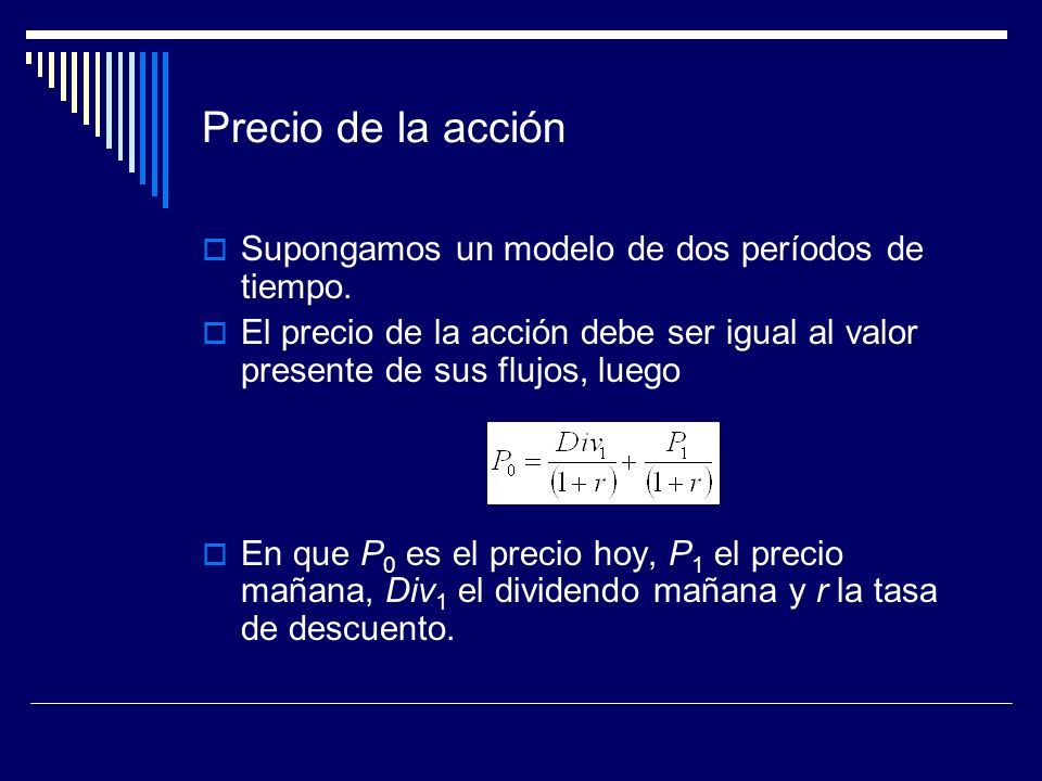 Precio de la acción Supongamos un modelo de dos períodos de tiempo.
