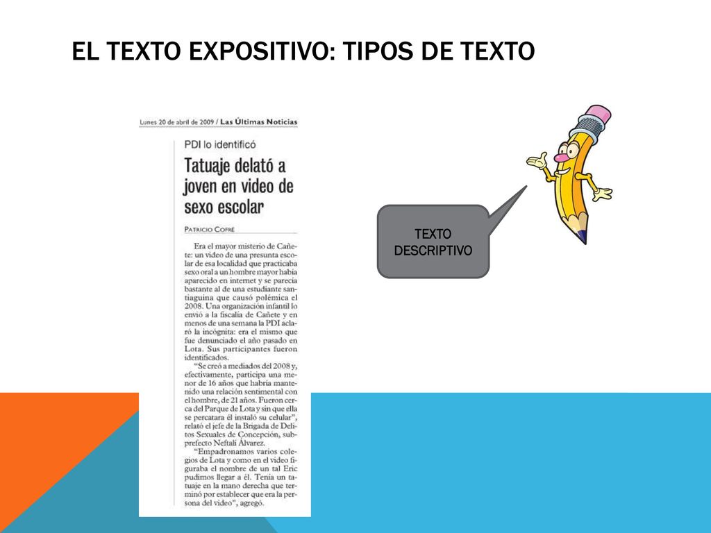 El texto expositivo: tipos de texto