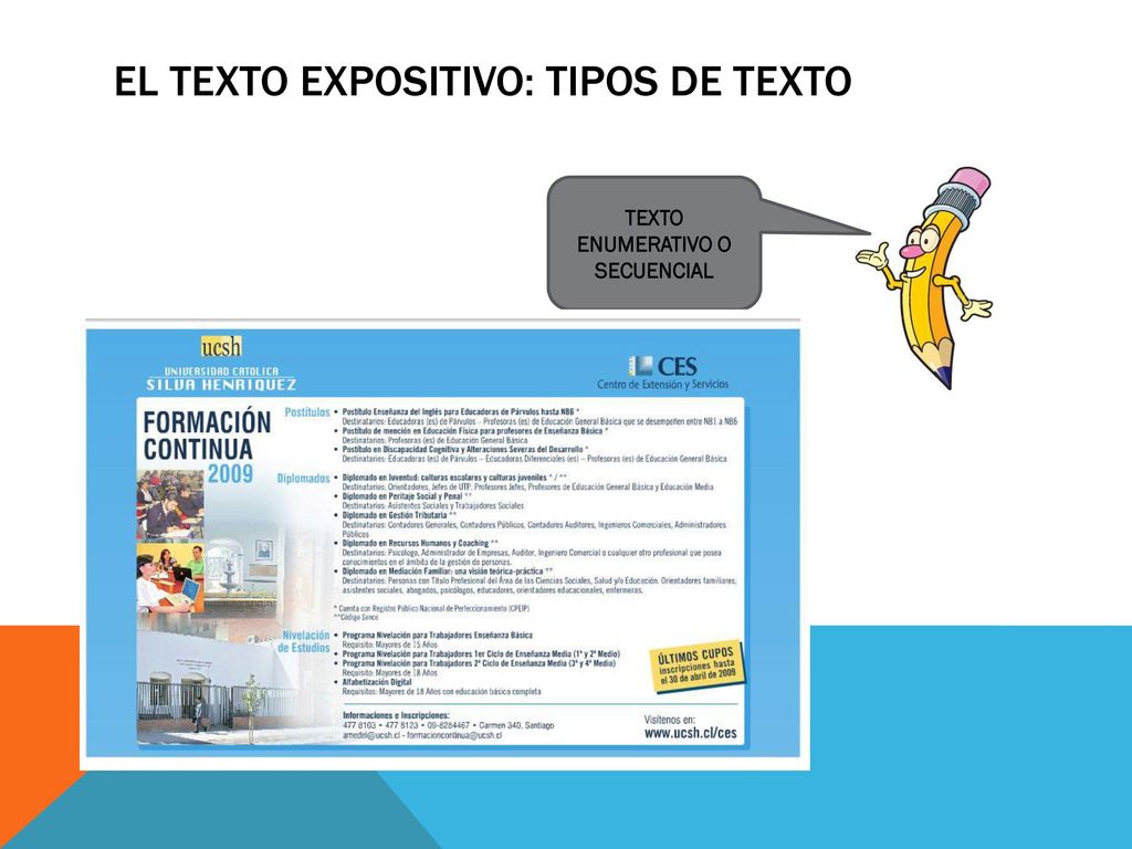 El texto expositivo: tipos de texto