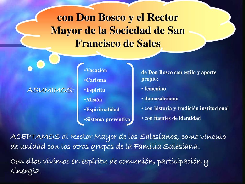 con Don Bosco y el Rector Mayor de la Sociedad de San Francisco de Sales