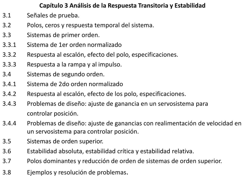 Capítulo 3 Análisis de la Respuesta Transitoria y Estabilidad