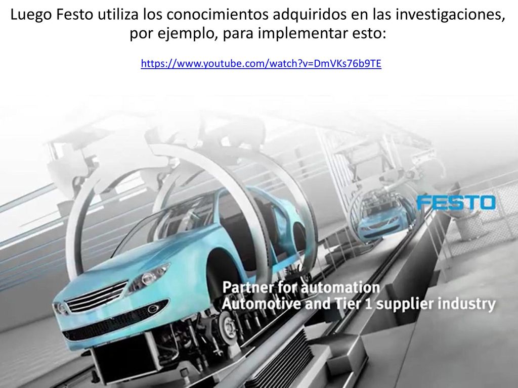 Luego Festo utiliza los conocimientos adquiridos en las investigaciones, por ejemplo, para implementar esto: