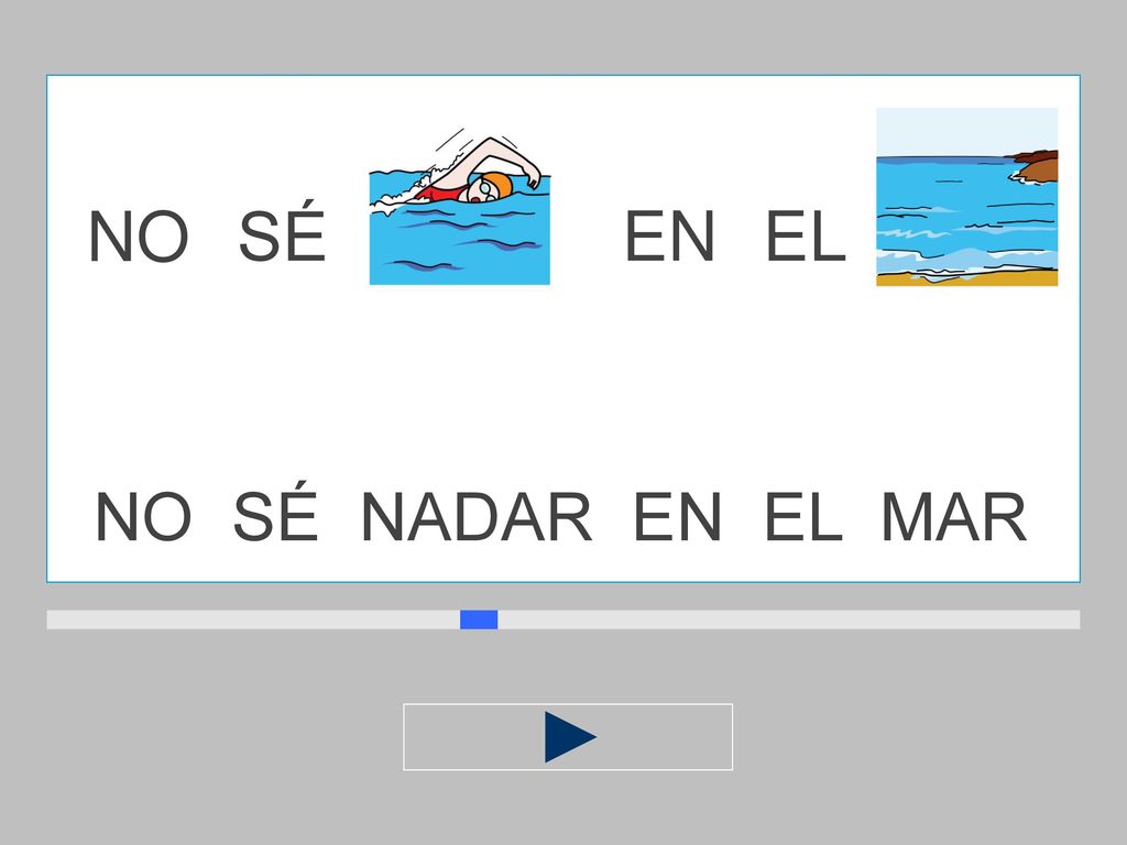 NO SÉ EN EL NO SÉ NADAR EN EL MAR