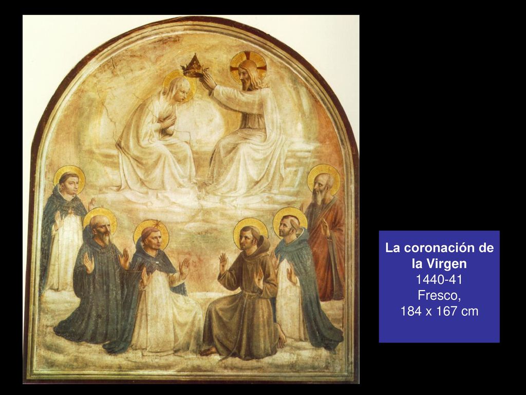 La coronación de la Virgen Fresco, 184 x 167 cm