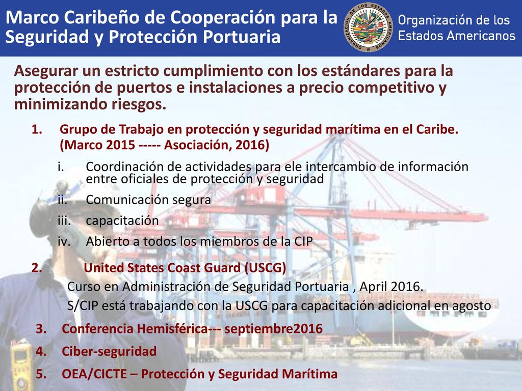 Marco Caribeño de Cooperación para la Seguridad y Protección Portuaria