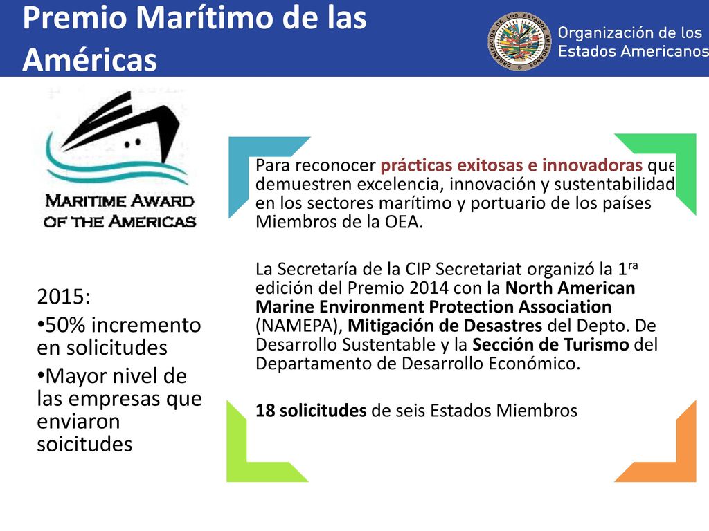 Premio Marítimo de las Américas 2015: 50% incremento en solicitudes