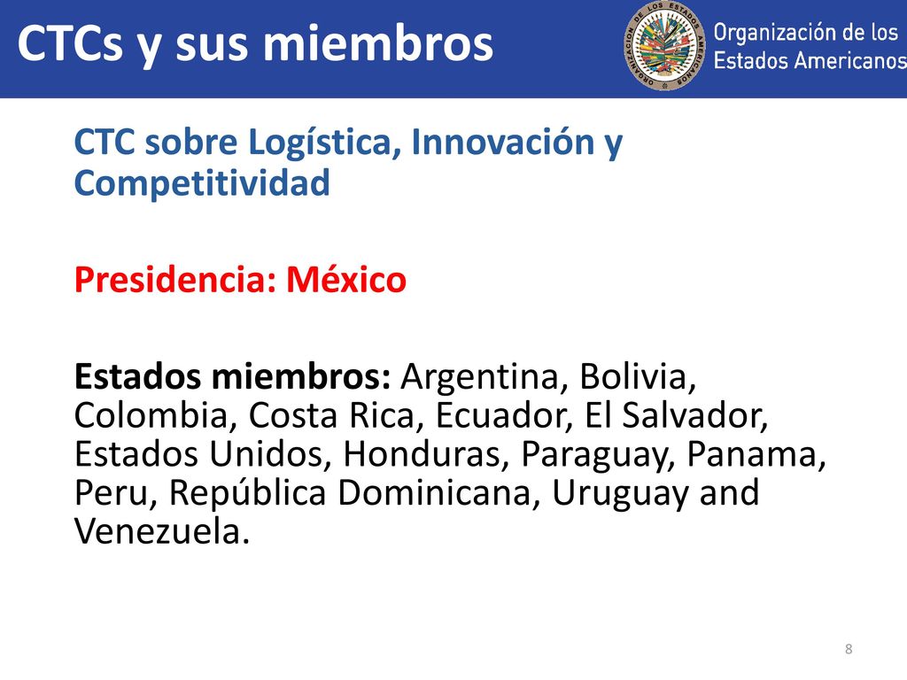 CTCs y sus miembros CTC sobre Logística, Innovación y Competitividad
