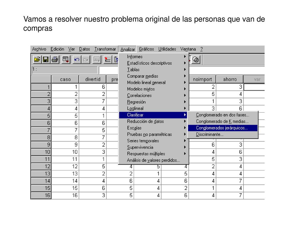 Vamos a resolver nuestro problema original de las personas que van de compras