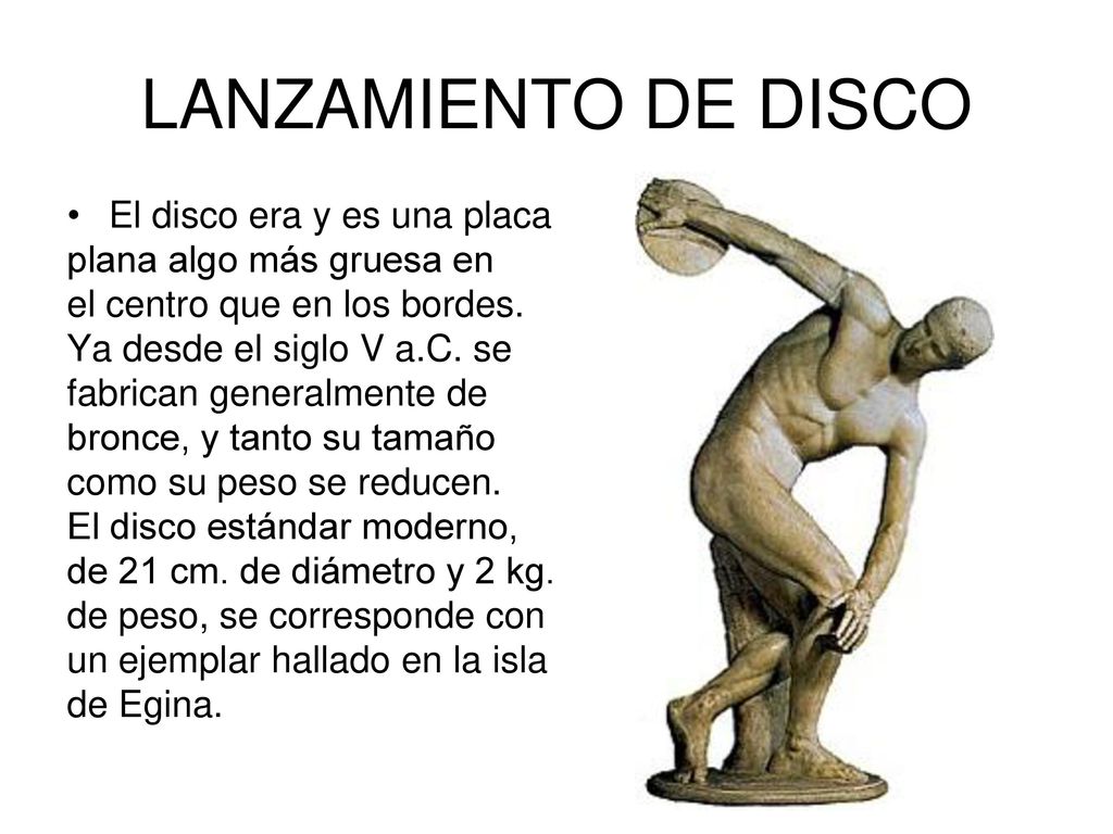 LANZAMIENTO DE DISCO El disco era y es una placa