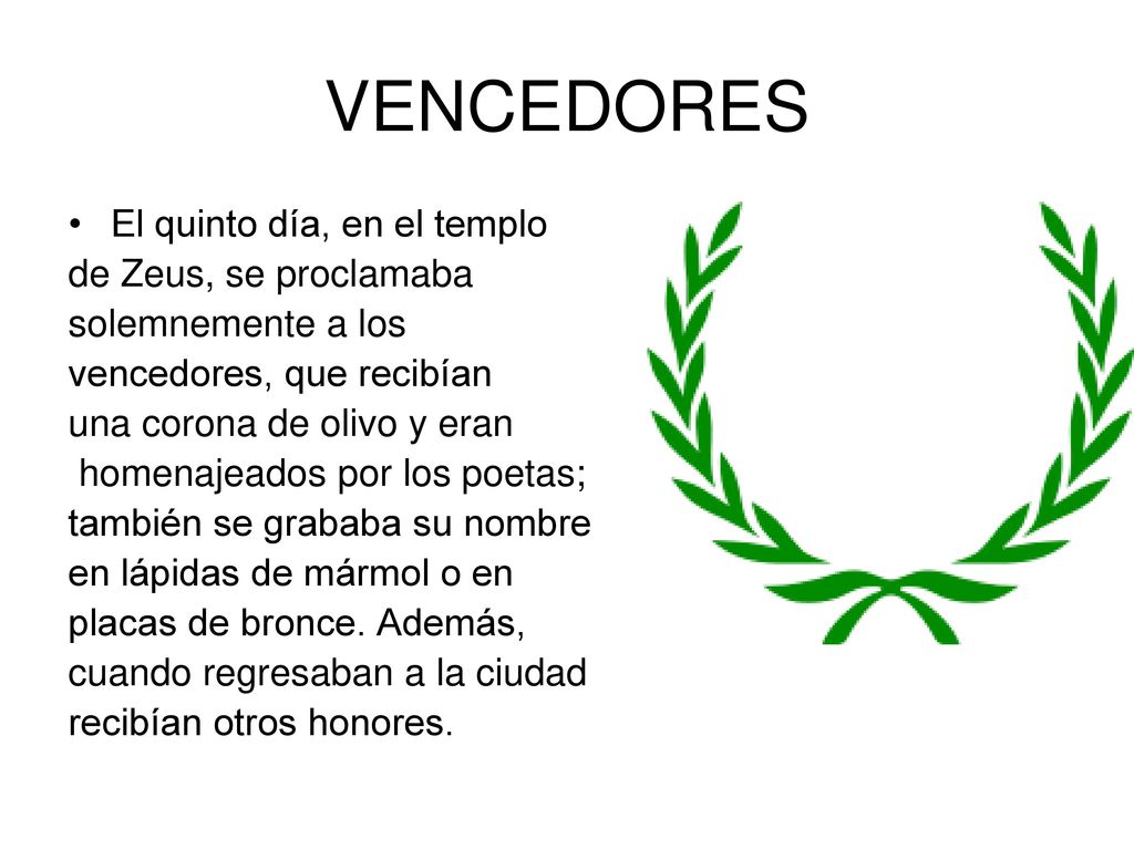 VENCEDORES El quinto día, en el templo de Zeus, se proclamaba