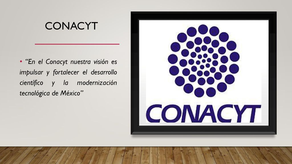 CONACYT En el Conacyt nuestra visión es impulsar y fortalecer el desarrollo científico y la modernización tecnológica de México