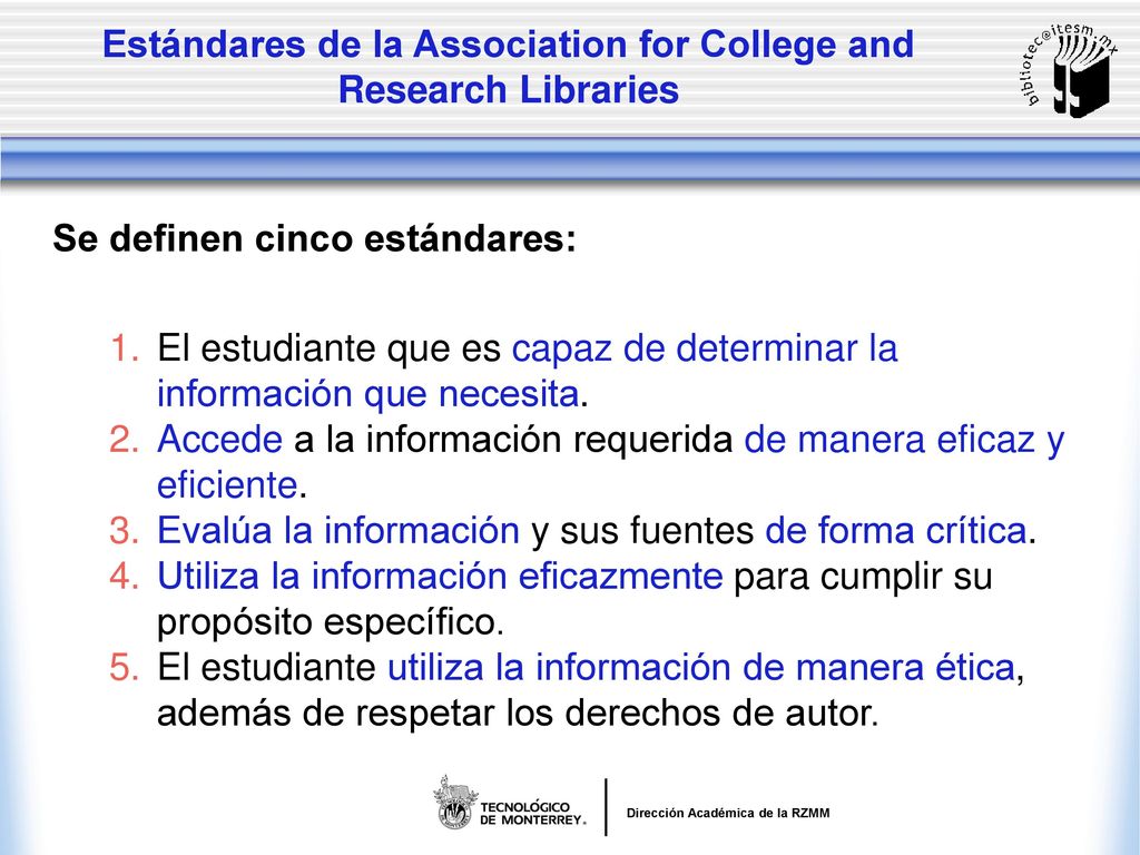 Estándares de la Association for College and Research Libraries